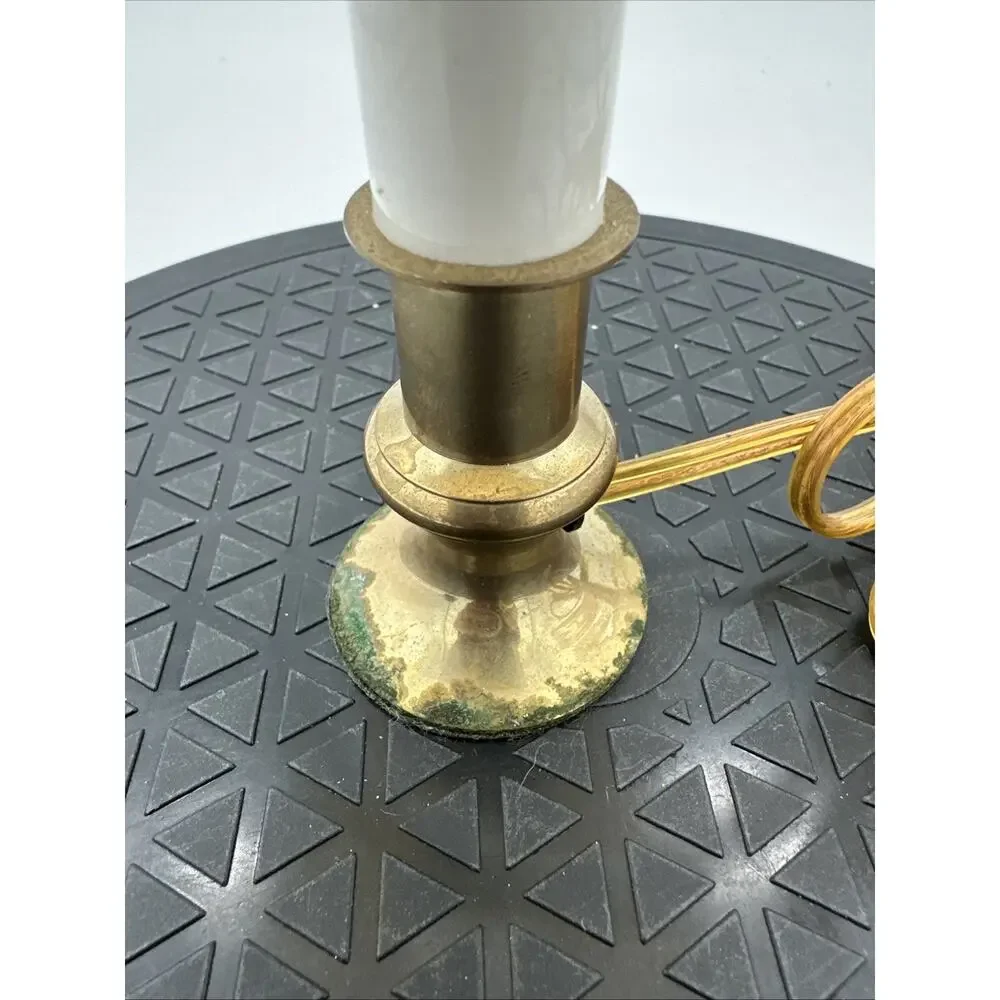 Vintage Brass Candle Electric Light With Shade Lamp